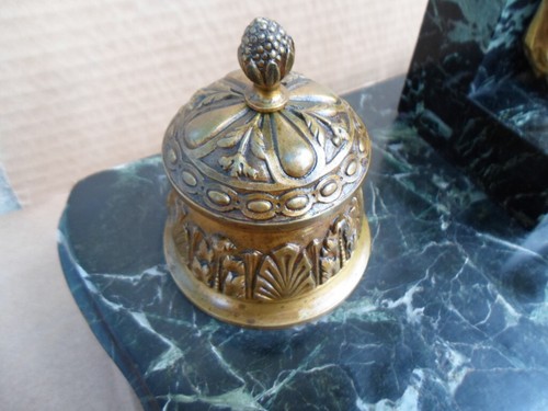 Amazing Huge FRENCH EMPIRE Marble & Gilded Bronze Massive Inkwell 7.5kg mid. 19c - Picture 5 of 12