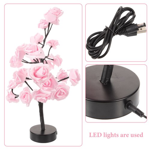 Light Table Lamp Led Rose Tree Lights Valentine's Day Gift Roses Valentines - Picture 9 of 12