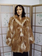 EXCELLENT BROWN  WHITE LAMB SHEEP FUR JACKET COAT WOMEN WOMAN SIZE 4 200 OFF 