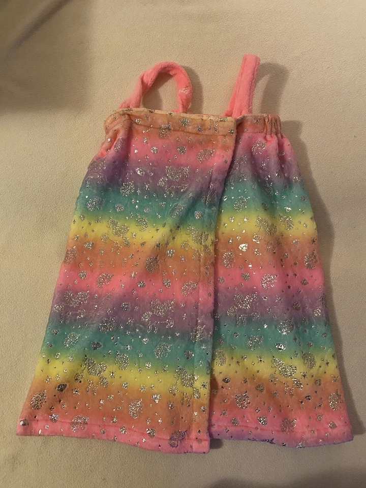 Justice Girls Arco Iris Unicornio Brillante Ducha Baño Body Wrap Nuevo sin Etiquetas Talla Única Usado en Excelente Condición Foto 4 de 4