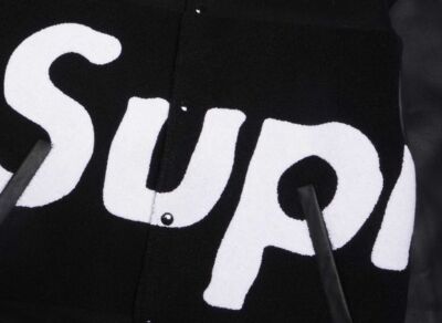 Supreme Big Logo Chenille Varsity Jacket Black | eBay