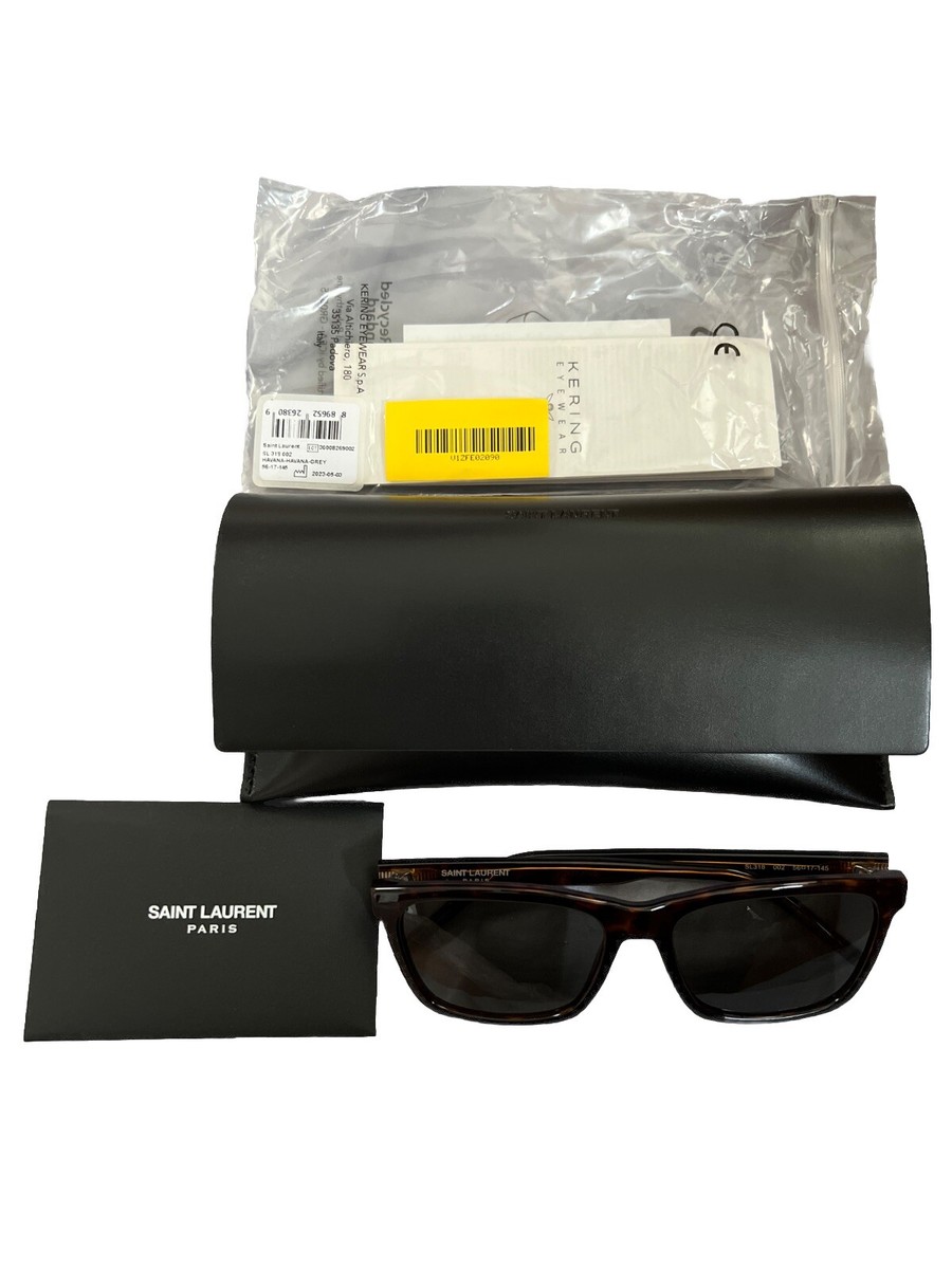 NEW SAINT LAURENT SL318 002 HAVANA GREY SQUARE SUNGLASSES