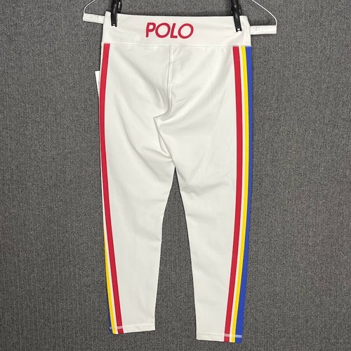 Polo Ralph Lauren Leggings Kids Girls M (8/10) White Striped Ski Embroidered - Picture 8 of 8