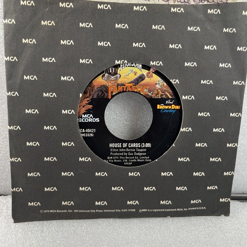 ELTON JOHN Someone Saved My Life Tonight/House Of Cards 7” 45 rpm Vinyl MCA Rec - Picture 6 of 6