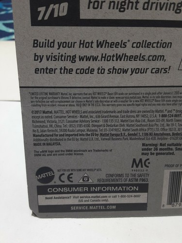 Hot Wheels 1:64 Diecast 2020 Nightburnerz 7/10 - BMW Z4 M Motorsport Coupe GHD16 - Picture 8 of 10