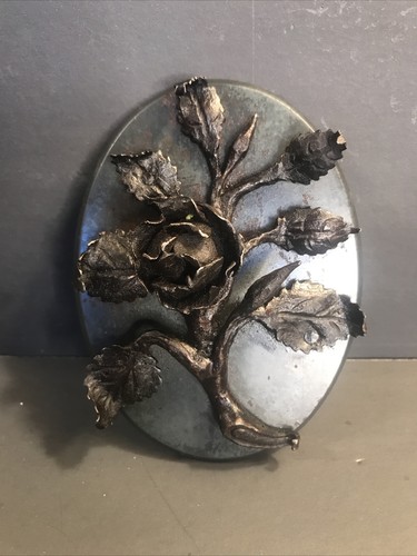 Antique wrought iron flower/Oval Rose/Masterpiece hand forged/Edgar Brandt/1930