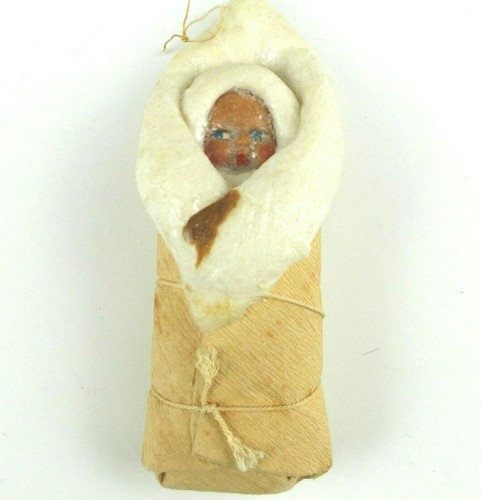 Ornement ancien en coton filé de Noël,Fille,fabriqué en