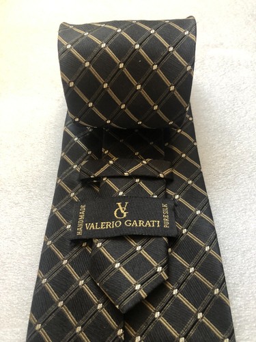 VALERIO GARATI PURE SILK HAND MADE WOVEN 3.75 W X 59 L MEN'S NECK TIE N346