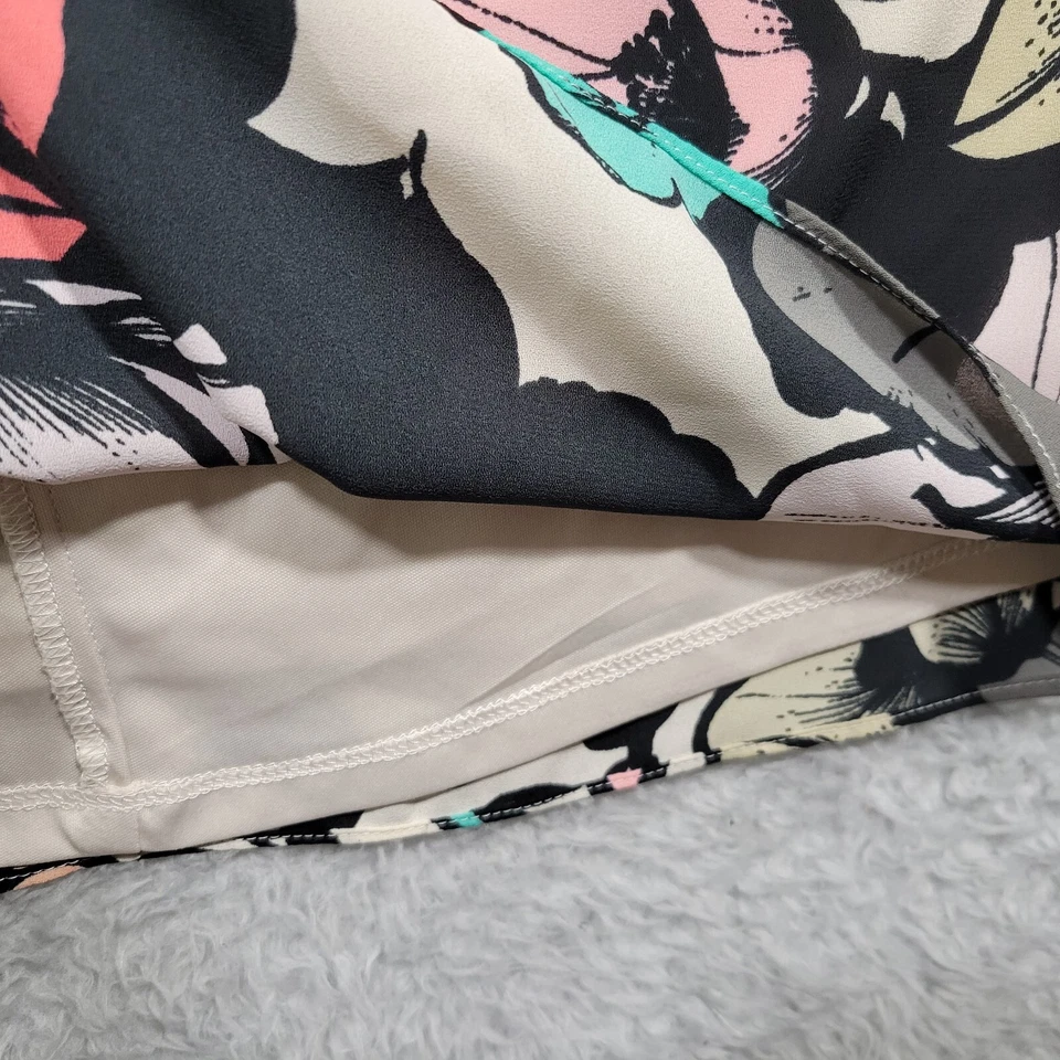 Экспресс-платье женское 2 деко цветочный длинный Bell рукав открытый назад короткая подкладка - Изображение 3 из 4