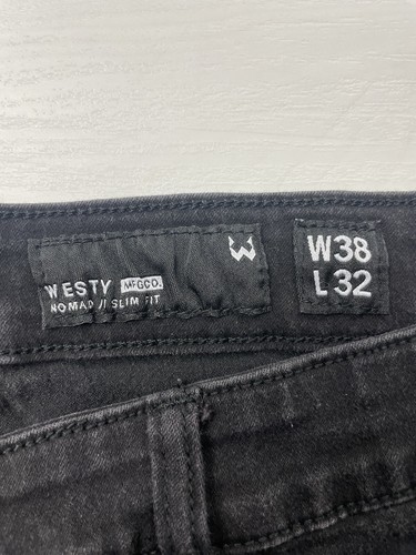 Westy Nomad Slim Fit Jeans Size 38x32 Black - Picture 3 of 7