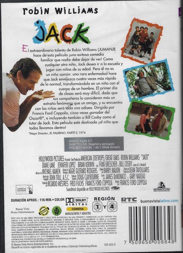 Robin Williams is JACK (1991) Widescreen DVD Edición De Colección - Picture 2 of 3