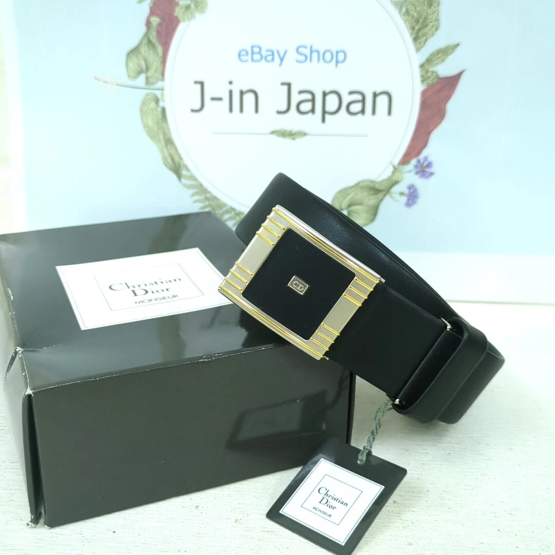 Christian Dior Ceinture Cuir de Vachette Argent Or Quincaillerie Homme Occasion du Japon
