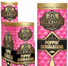 Billionaire Wraps Natural Rolling Papers Bubble Gum 25 Packs (Full Box)