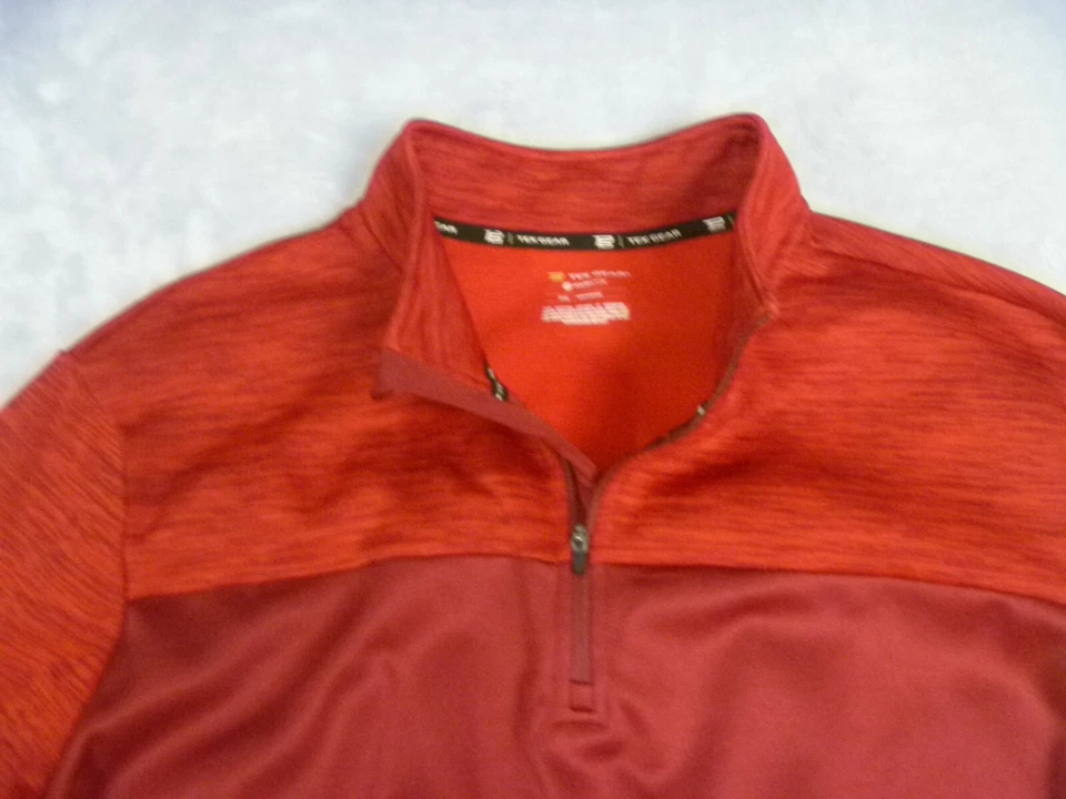 Tek Gear пуловер куртка мужской размер XXL 1/4 молнии рубашка красный длинным рукавом 2XL - Изображение 3 из 4
