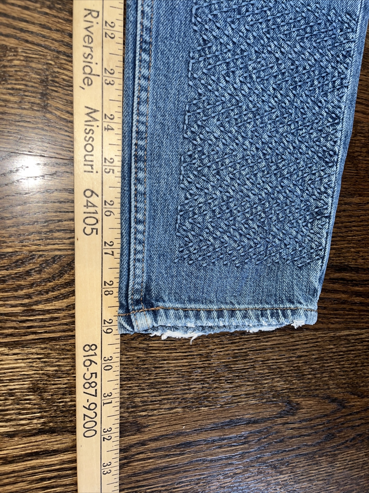 ASOS Womens Denim Jeans 31 X 29 Emboidery Destressed New - View 7