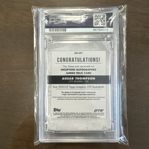 2022 Inception Ote Ausar Thompson Auto Jumbo Relic /99 PSA 10 - Picture 5 of 5
