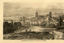 CHAROLLES card after an engraving by Sagot