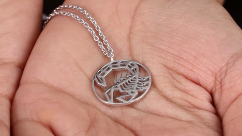 Scorpio Zodiac Star Sign Pendant Necklace in 925 Solid Sterling Silver 7.5 Grams - Video 1 of 1