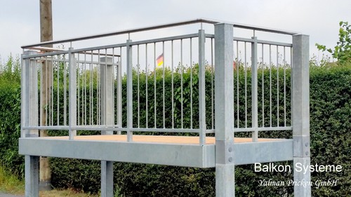 Balkon 4 x 2 m Systembalkon Anbaubalkon Fertigbalkon Stahl verzinkt - Bild 3 von 6