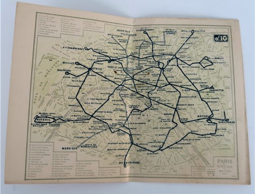 Vtg Nord Sud Metro Paris France Map Advertising Soldiers Sailor Club Circa 1930 - Picture 8 of 11