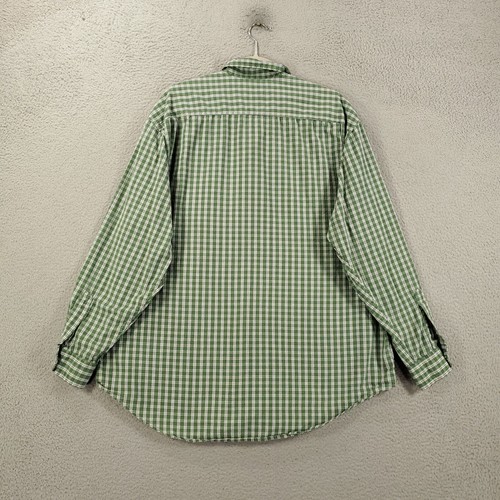 Vintage Abercrombie & Fitch Button Up Mens Large Green White Plaid Long Sleeve - Picture 8 of 8