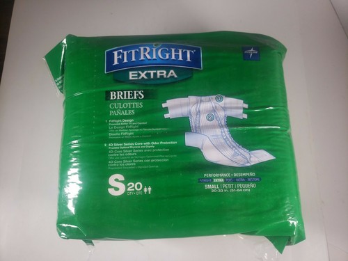 Medline FitRight Extra Briefs, Extra Performance, Small, 20 ct Package Damaged - Picture 2 of 2