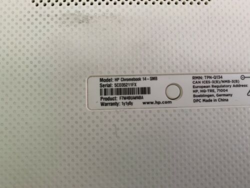 HP Chromebook 14 G1 SMB (White, 14", Intel 1.4GHz, 16GB SSD, 4GB) with Charger - Picture 8 of 8