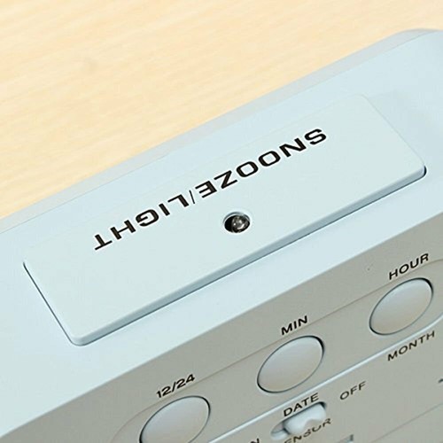 Digital Snooze LED Alarm Clock Backlight Time Calendar Thermometer Temperature - Bild 4 von 4