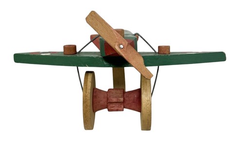 Vintage Holzspielzeug Flugzeug handbemalt Made in Poland - Bild 4 von 7
