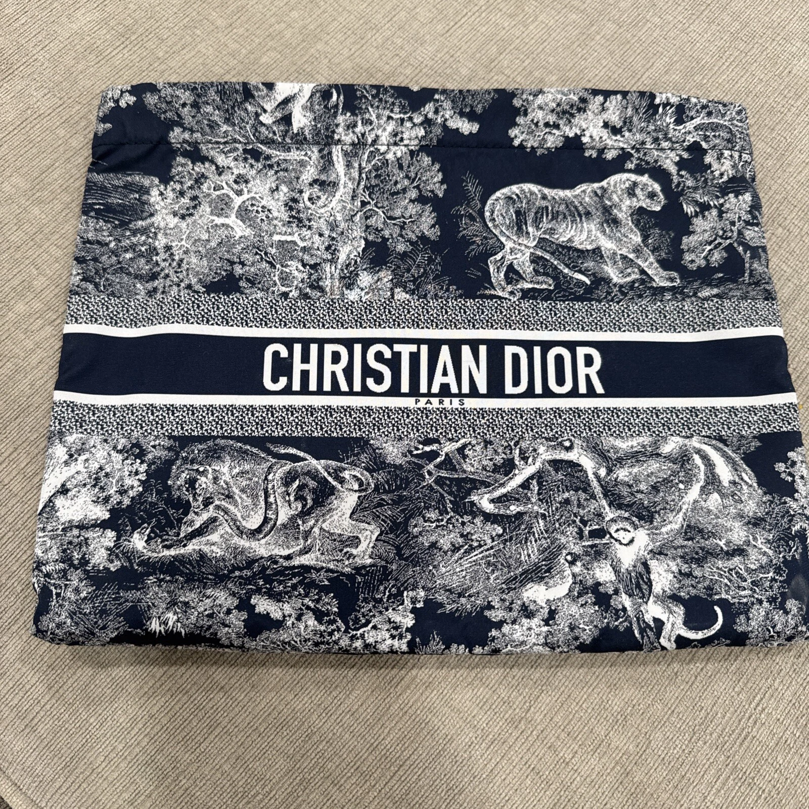 Pochette zippée de voyage Christian Dior bleue neuve