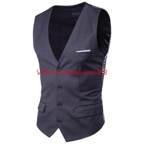 Men Slim Fit Suit Vest Waistcoat Casual Dress Vests Formal Business Jacket - Bild 5 von 20
