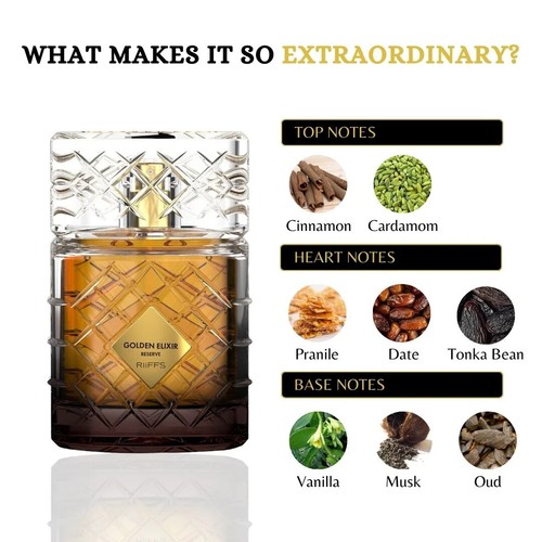 Extrait de Parfum Golden Elixir Reserve, RIIFFS Unisex- 100ml - Bild 4 von 4