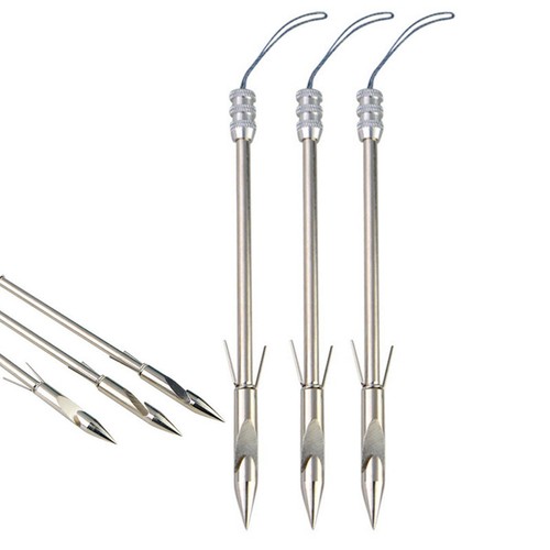 6 Stück Bogenfischen Schleuder Darts Angeln Pfeilspitzen Jagd Tasche Edelstahl - Picture 5 of 12