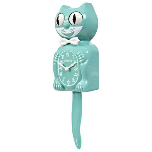 OCEAN WAVES KIT CAT CLOCK 15.5" Retro Green Free Battery USA MADE Kit-Cat Klock - Picture 3 of 5