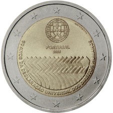 Portugal 2008 2 € Commemorative Euros 60th Av. Human Rights