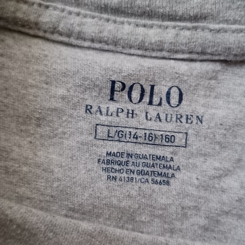2 Polo Ralph Lauren T Shirt Boys L 14 16 Blue Gray Large Patch Logo Long Sleeve - Picture 3 of 24