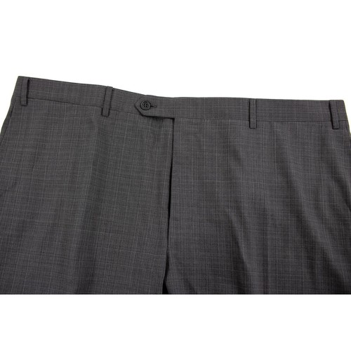 CURRENT Canali 1934 Grey Wool Checked Woven Flat Front Dress Pants 60IT/42W - Picture 2 of 9