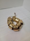 Vintage Heavy Brass Geometric Napkin Rings Set of 8 New Old Stock With Tags
