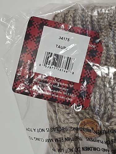 Neu mit Etikett Muk Luks Bouclé Fleece Fäustlinge gestrickt gefüttert taupe Einheitsgröße für die meisten - Bild 14 von 22