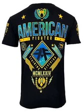 American Fighter Mens T-Shirt LANDER Athletic Biker GYM Black MMA