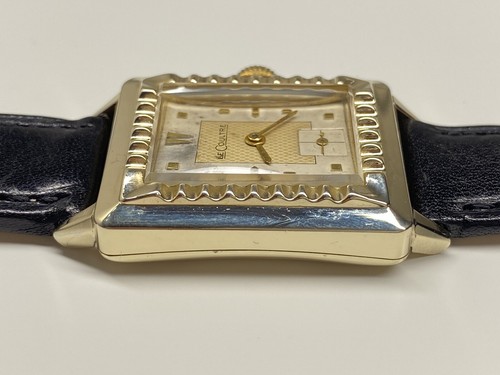 lecoultre 10 ktgf tank mechanical vintage swiss wristwatch with box & paper - Picture 8 of 12