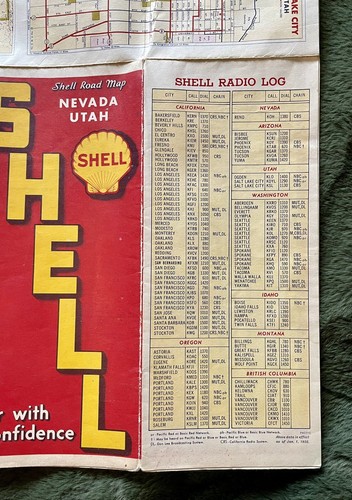 1930s Shell Gas Road Map of United States and Nevada -Utah Great For Framing - Bild 17 von 18