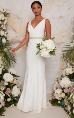 chi chi london short wedding dress Bridal Dress White Dress Chi Chi London Short Sleeve Embellished Wedding Dress In White Chi Chi London UK