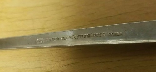 Used Lot of 5 Washington Forge AutumnRose Stainless Korea Iced Tea Spoons 7 1/4” - Picture 5 of 5