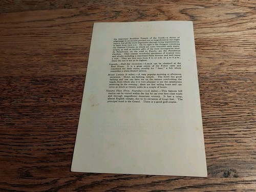 SS Orion Orient Line 1935 England- Australia Voyage Colombo Stop Off Guide + Map - Picture 3 of 3