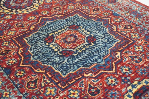 2 x 5 ft Red Turkish Mamluk Fine quality Hand knotted Medallion Runner Rug - Picture 6 of 15