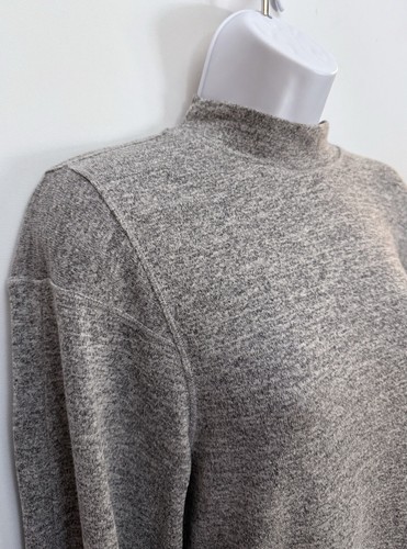 RAG & BONE Cropped Sweater Women S Mock Neck Minimalist Gray Stretch Rayon Blend - Picture 7 of 12