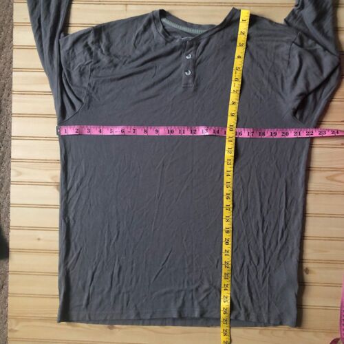 Set (2) Free Fly Grigio/Verde Strisce Henley L/S Bambù Viscosa T-Shirt Uomo L - Foto 6 di 22