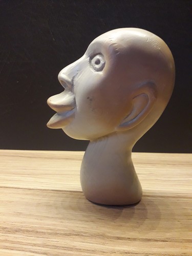 massive Steinskulptur Unikat Bildhauerei Kopf natürlicher Stein mit Maserung - Bild 3 von 5