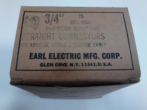 (25) 3/4" STRAIGHT CONNECTORS CAT#581 FOR ARMOUR & SERVICE CABLE- Made in USA. - Picture 2 of 6